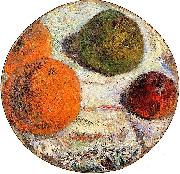 Paul Gauguin Tambourin decore des fruits Spain oil painting artist
